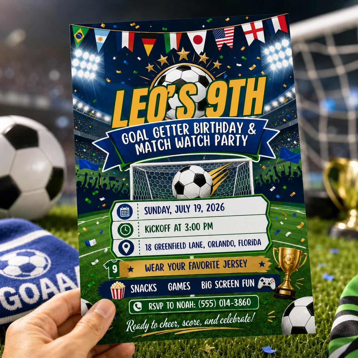 Soccer Birthday Invitation: Football Match Watch Party — sports design