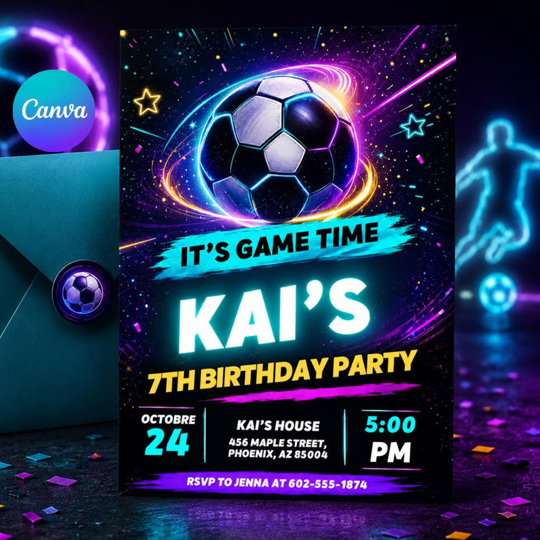 Soccer Birthday Invitation: Game Time for Boys