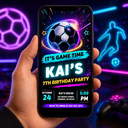 Soccer Birthday Invitation: Game Time for Boys — digital invitation, instant download