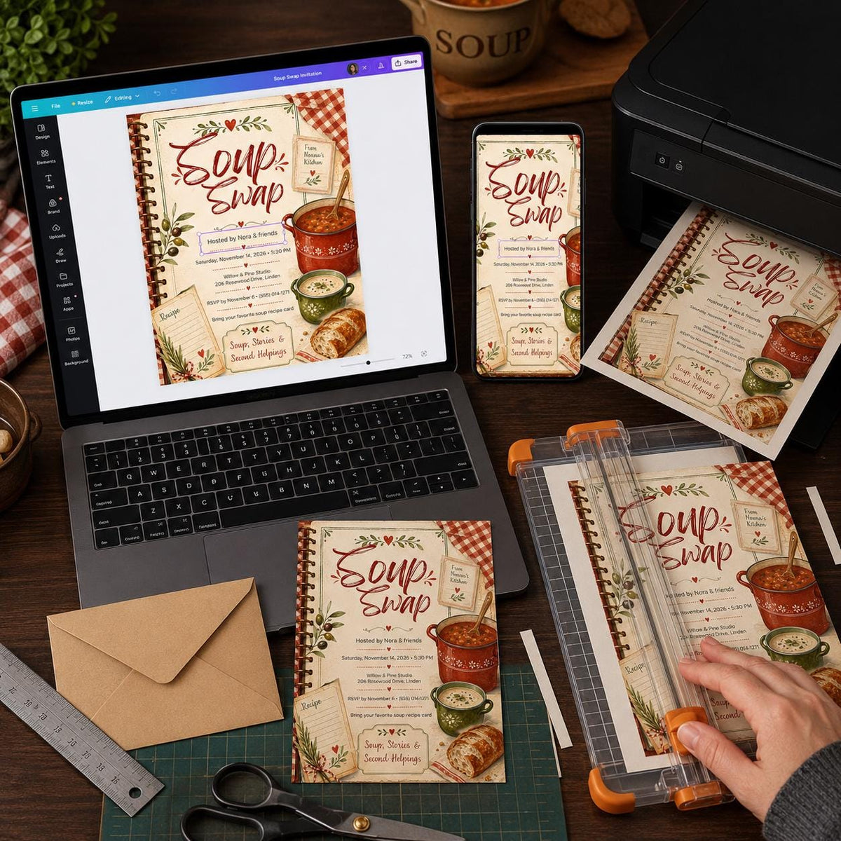 Soup Swap Invitation — digital invitation, instant download