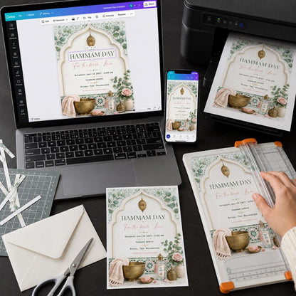 Spa Bridal Shower Invitation — digital invitation, instant download