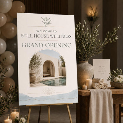 Spa Wellness Grand Opening Welcome Sign — digital welcome sign, instant download