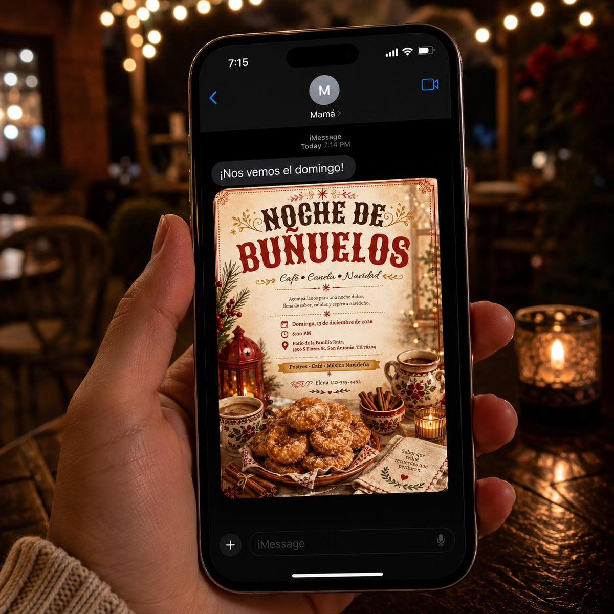 Spanish Christmas Invitation — invitation you personalize in Canva