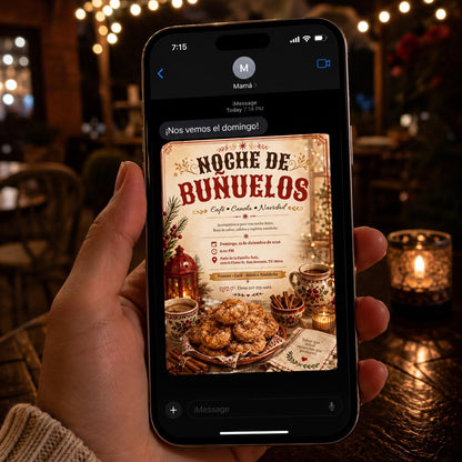 Spanish Christmas Invitation — invitation you personalize in Canva