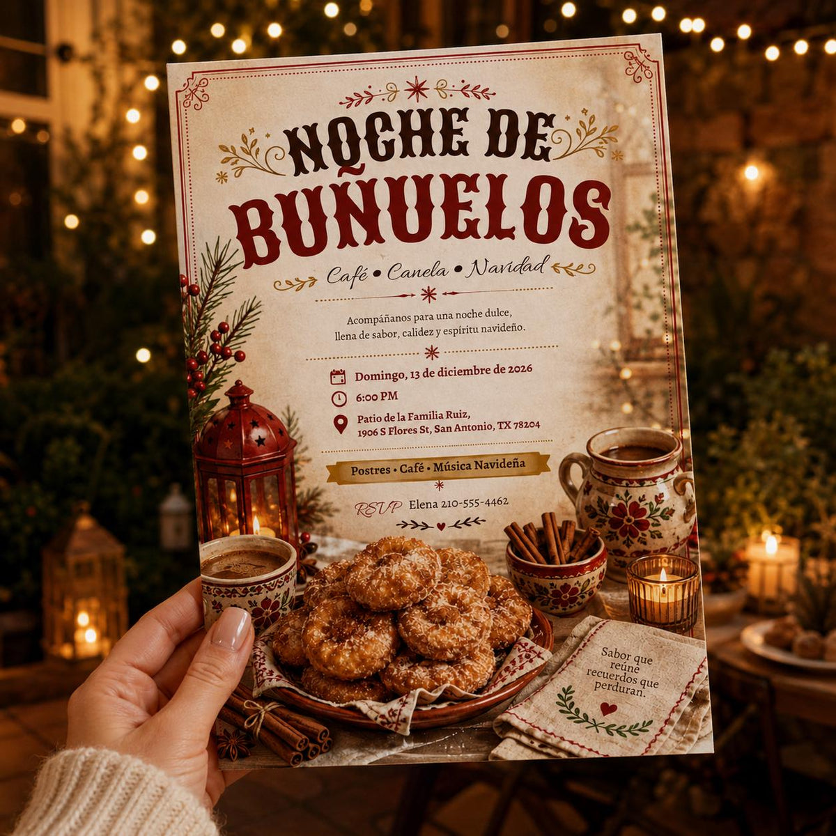 Spanish Christmas Invitation — print-ready Christmas celebration design from VoltBy