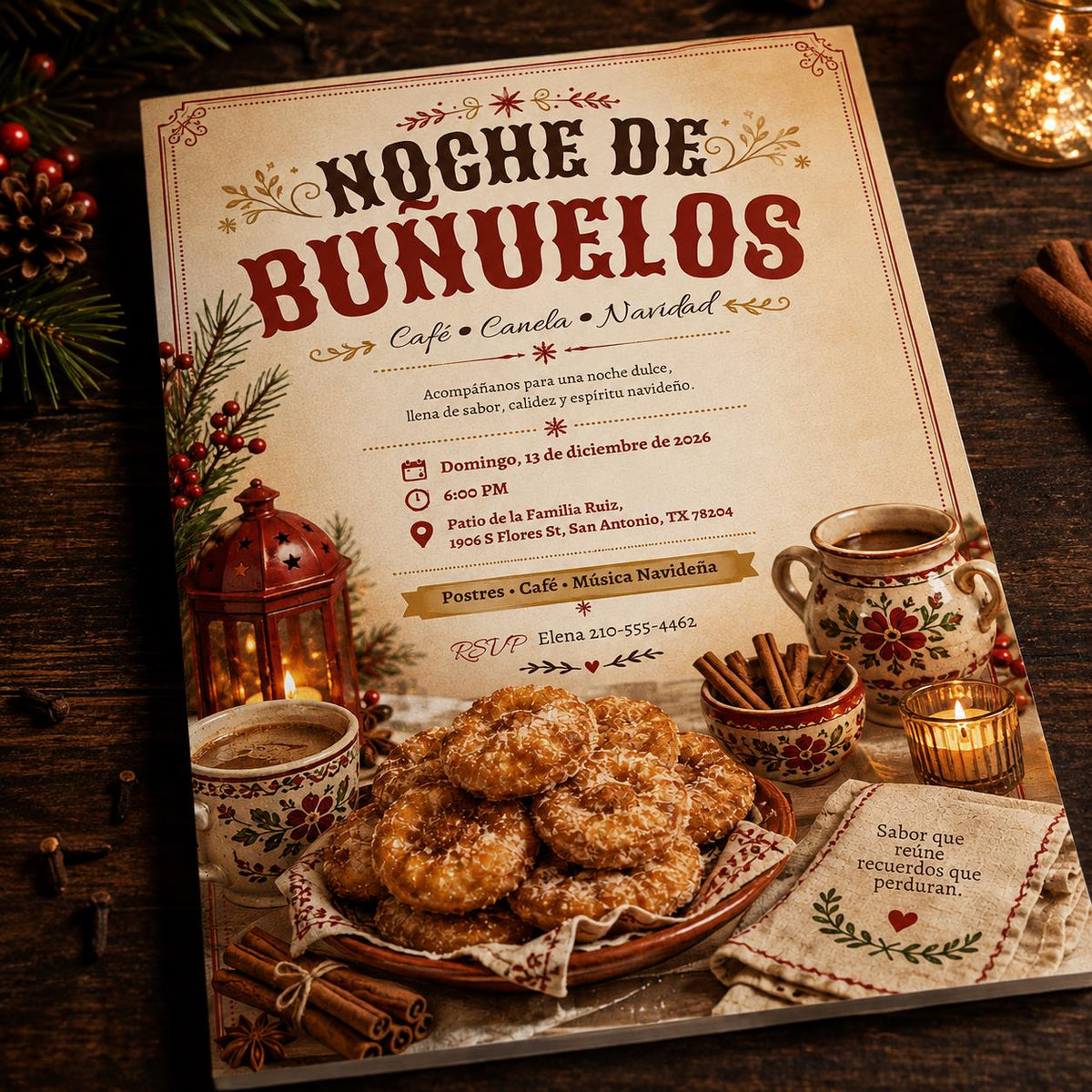 Spanish Christmas Invitation — Christmas celebration stationery by VoltBy