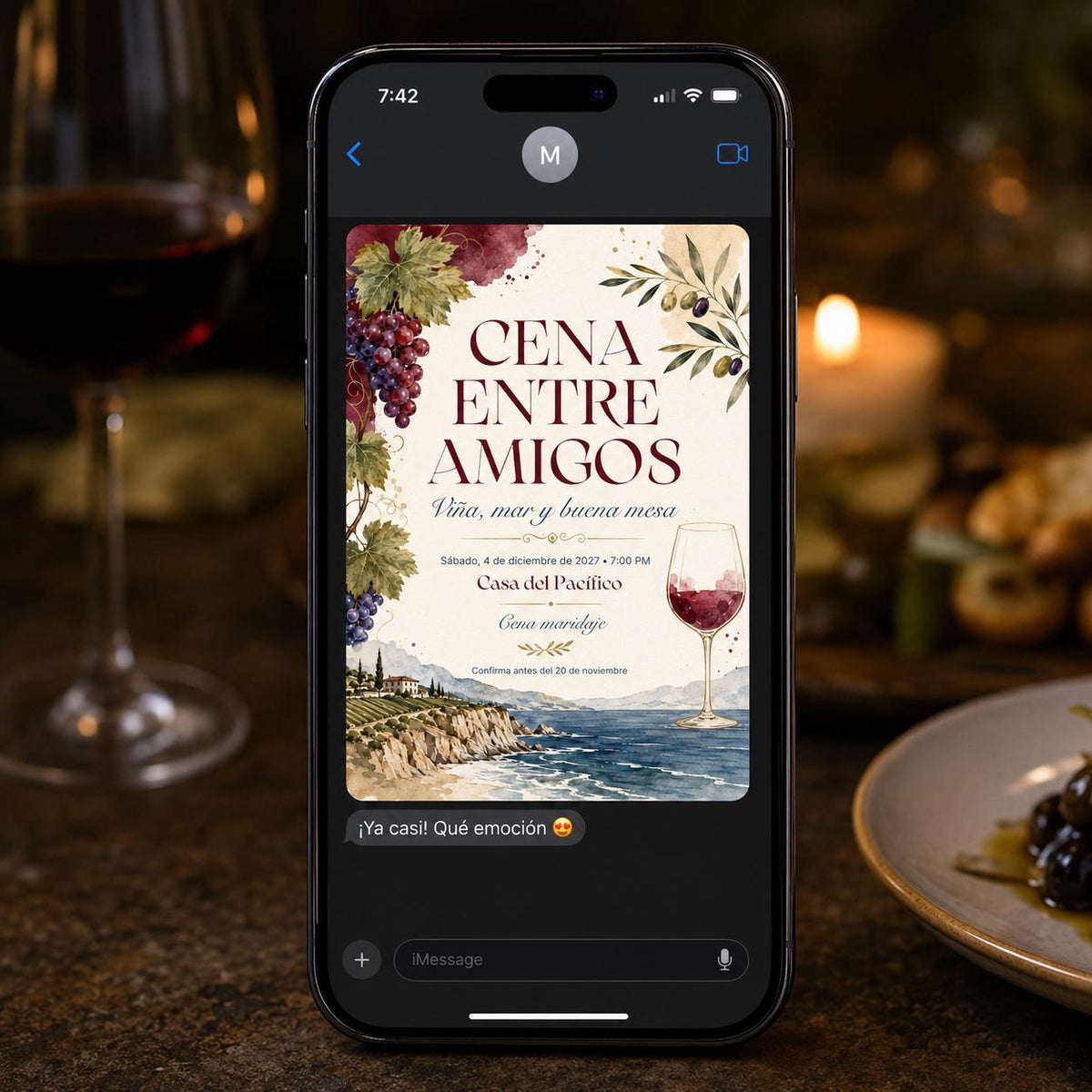 Spanish Wine Dinner Invitation — invitation you personalize in Canva