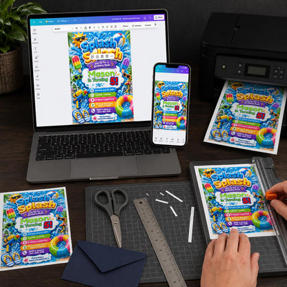 Splash Pad Birthday Invitation — pool design