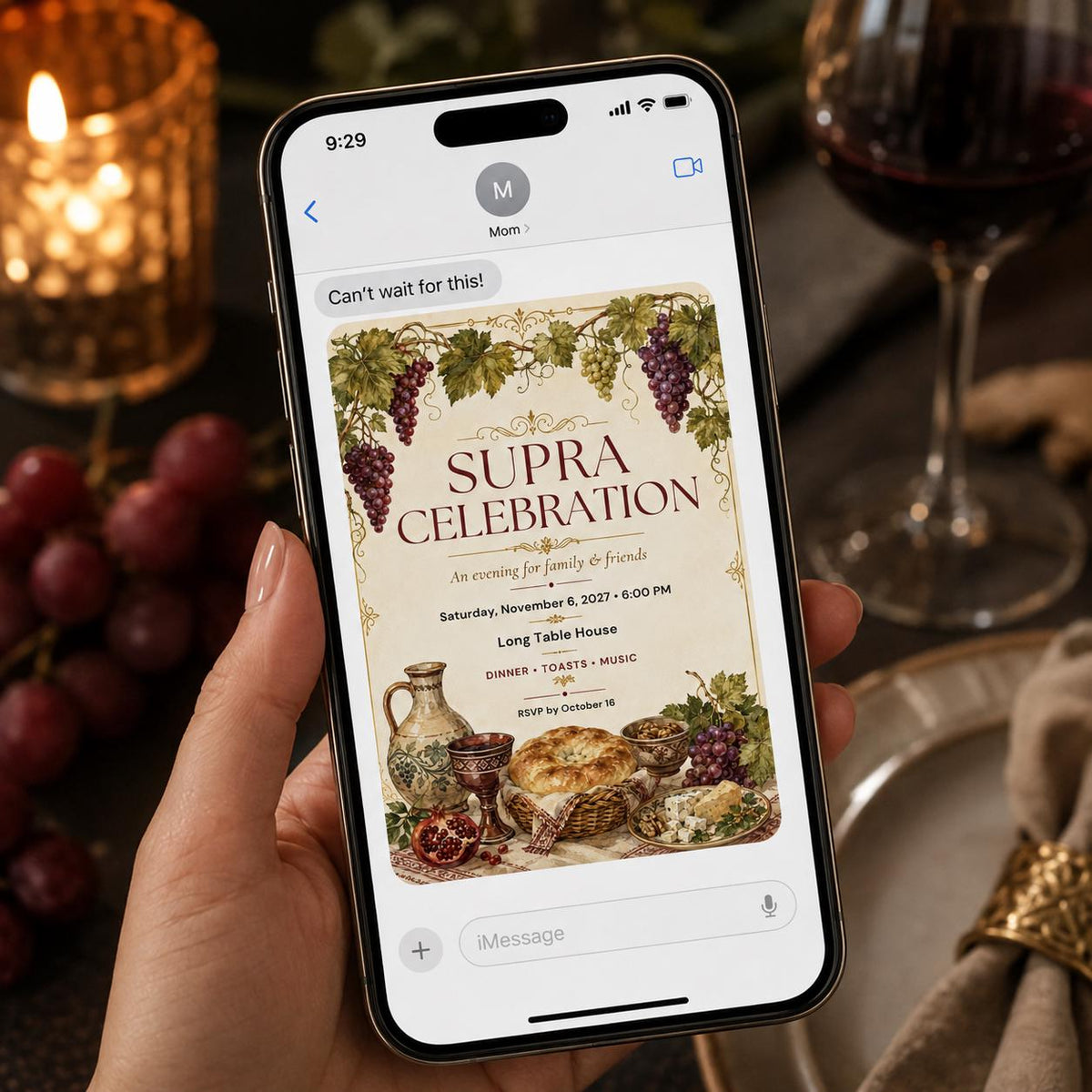 Supra Celebration Invitation — invitation you personalize in Canva