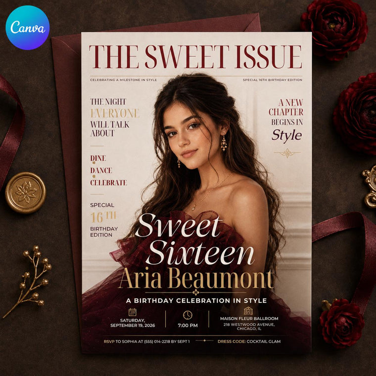 Sweet 16 Magazine Invitation