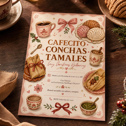 Tamale Party Invitation — Christmas celebration stationery by VoltBy