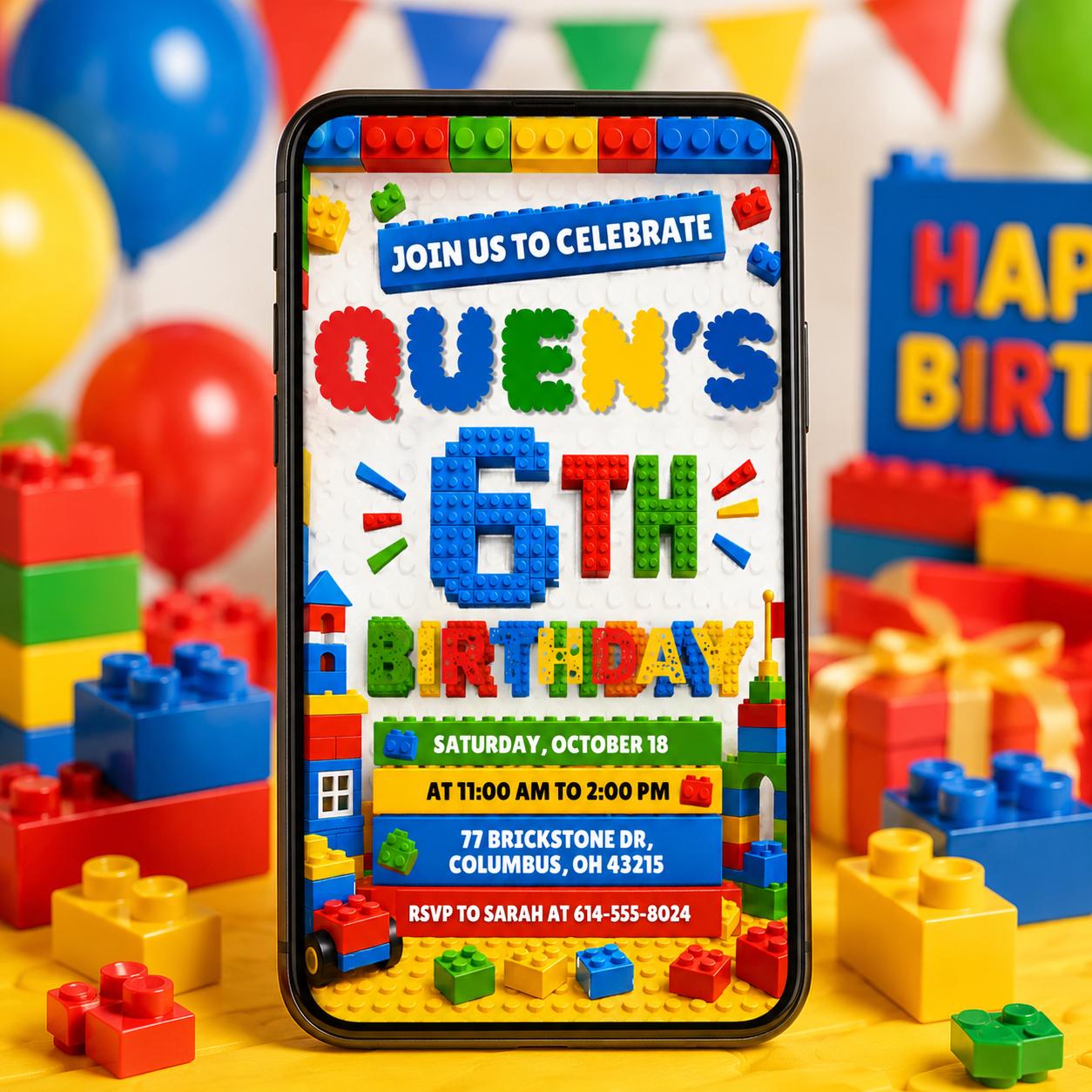 6th Birthday Invitation, Girl Birthday Invite, 6th Birthday Party, Canva Template __etsy:8093986477