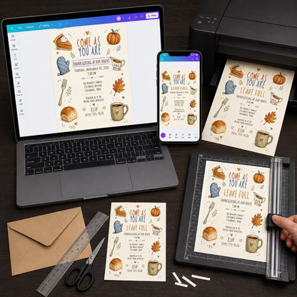 Thanksgiving Dinner Invitation — digital invitation, instant download