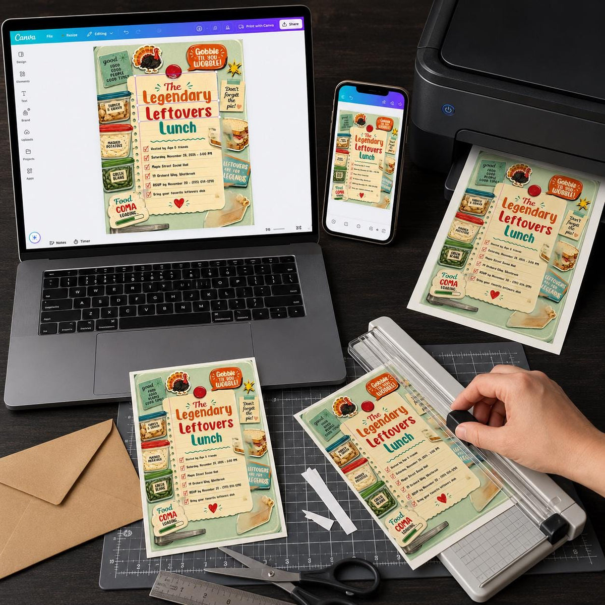 Thanksgiving Leftovers Lunch Invitation — Thanksgiving gathering stationery by VoltBy