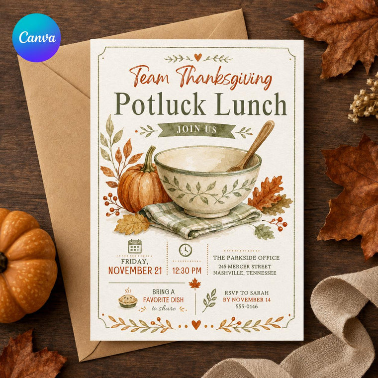 Thanksgiving Potluck Invitation: Team Lunch