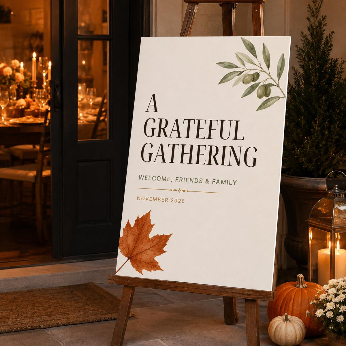 Thanksgiving Welcome Sign — digital welcome sign, instant download
