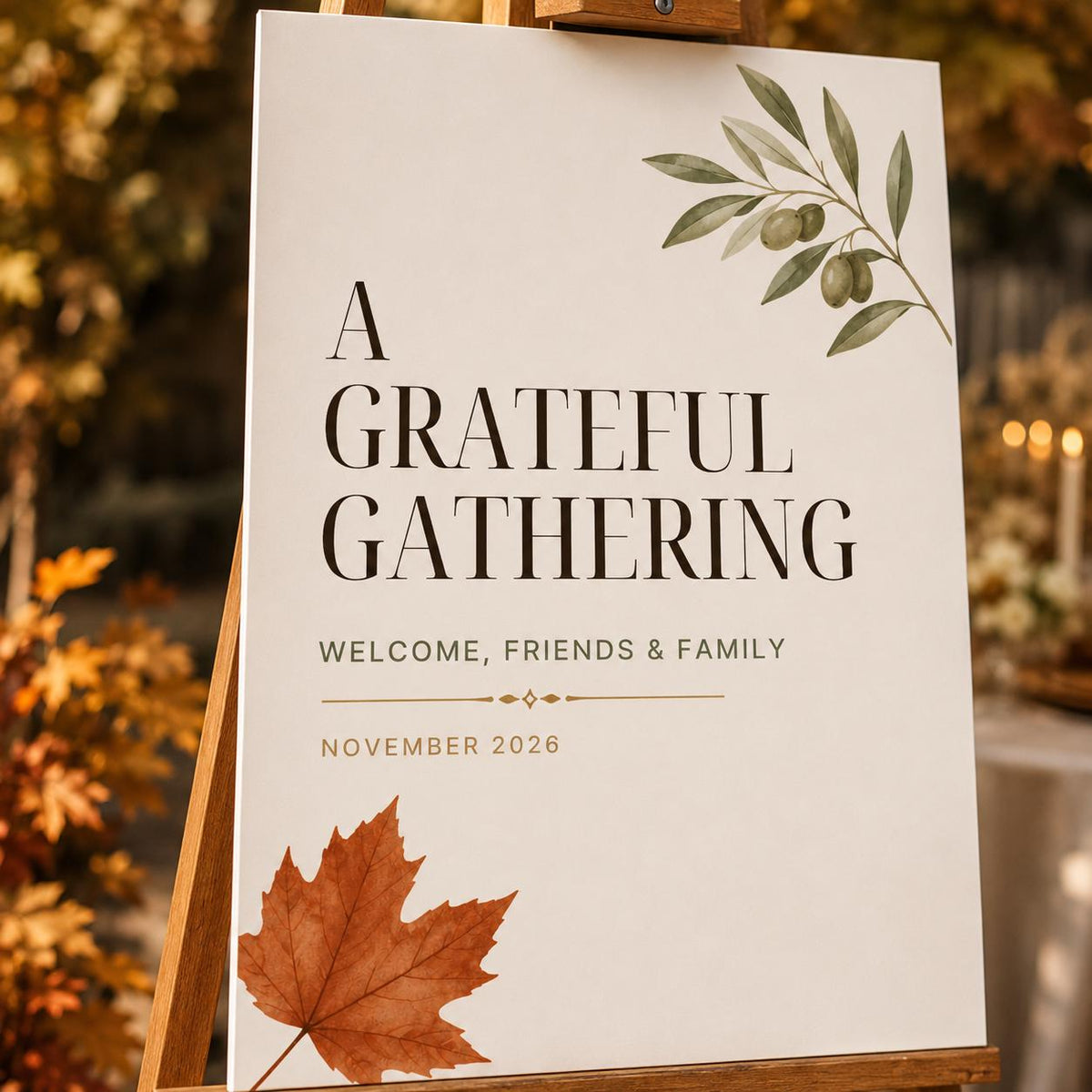 Thanksgiving Welcome Sign — Thanksgiving gathering stationery by VoltBy