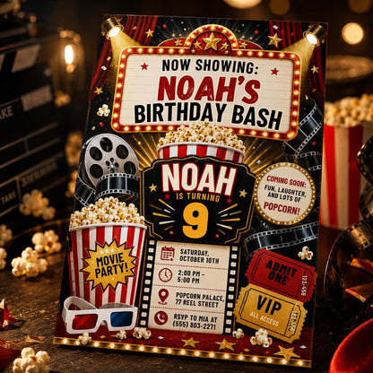 Ticket Movie Birthday Invitation — birthday party stationery by VoltBy
