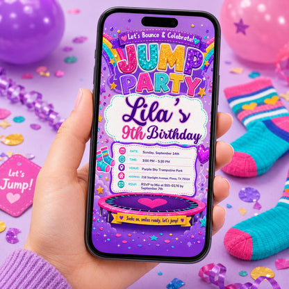 Trampoline Jump Party Invitation — design view 5