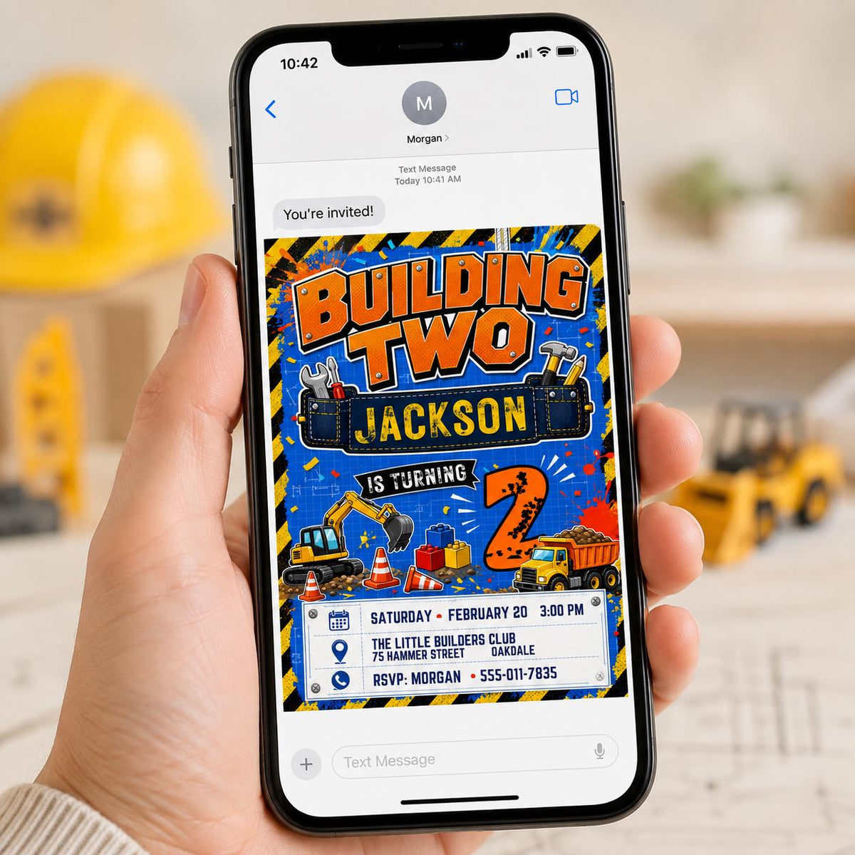 Truck Construction 2nd Birthday Invitation for Boys — 2nd birthday party stationery by VoltBy