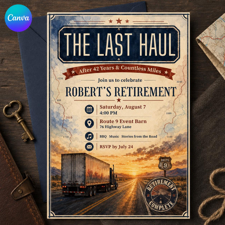 Truck Driver Retirement Invitation
