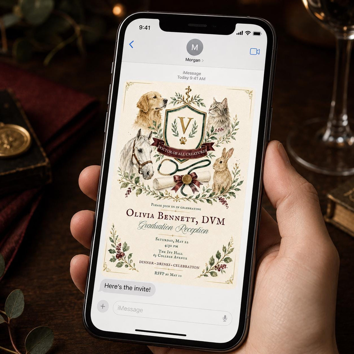 Veterinary Graduation Invitation — invitation you personalize in Canva