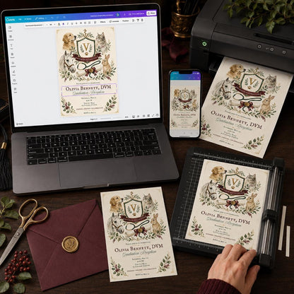 Veterinary Graduation Invitation — digital invitation, instant download