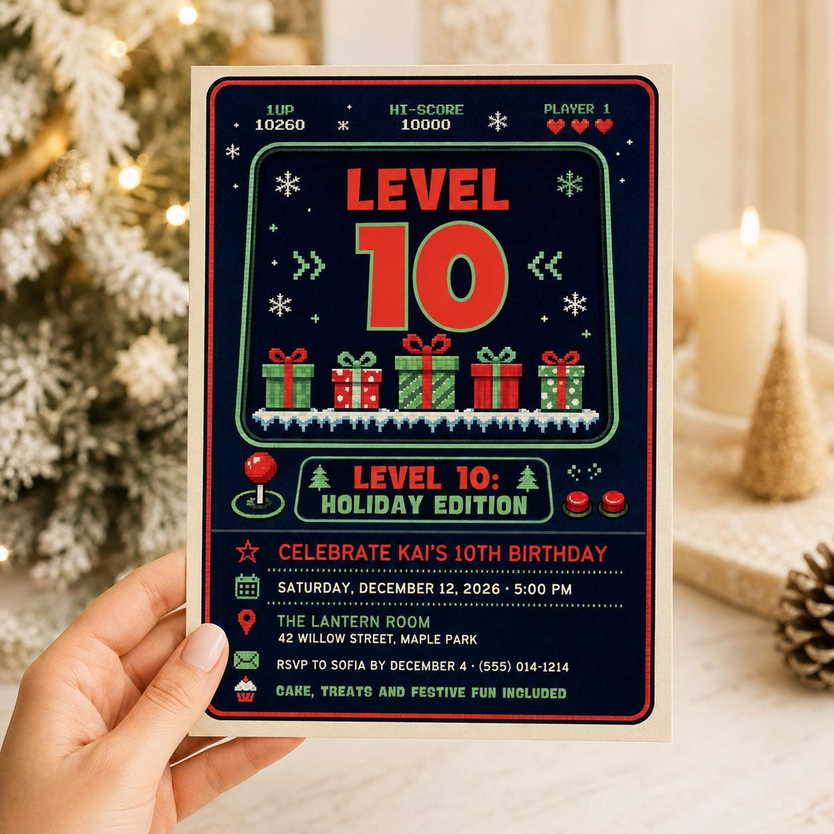 Video Game 10th Birthday Invitation for Boys — invitation you personalize in Canva