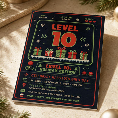 Video Game 10th Birthday Invitation for Boys — digital invitation, instant download