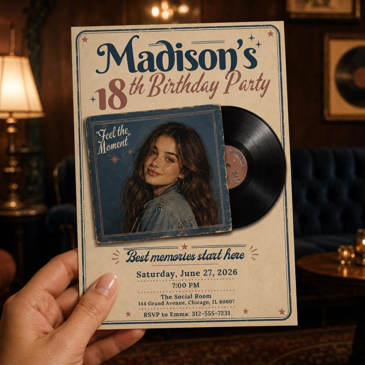 Vintage 18th Birthday Invitation — retro 18th birthday party design