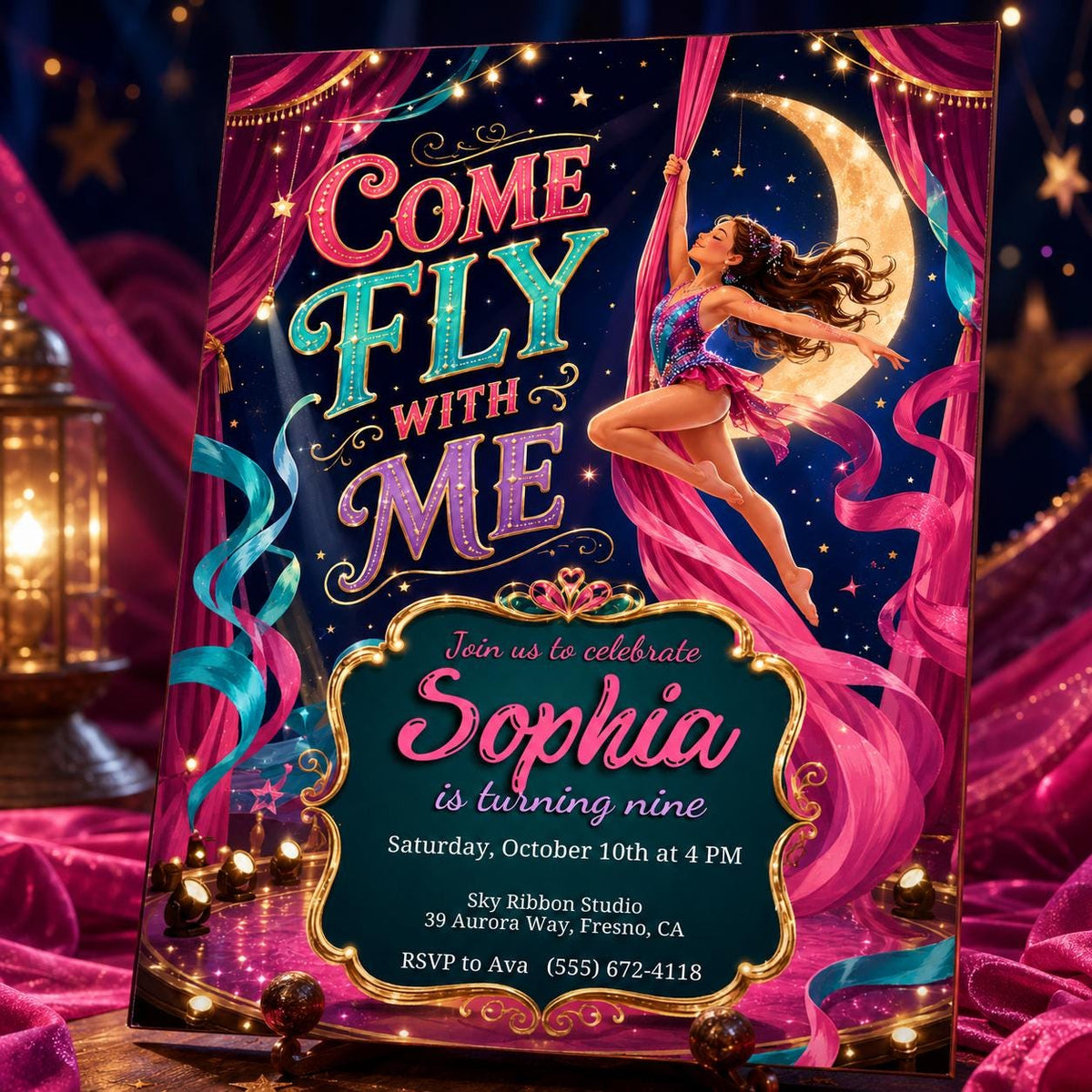 Vintage Carnival Birthday Invitation — invitation you personalize in Canva