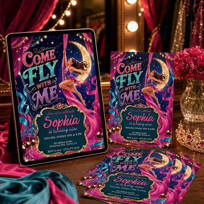 Vintage Carnival Birthday Invitation — print-ready birthday party design from VoltBy