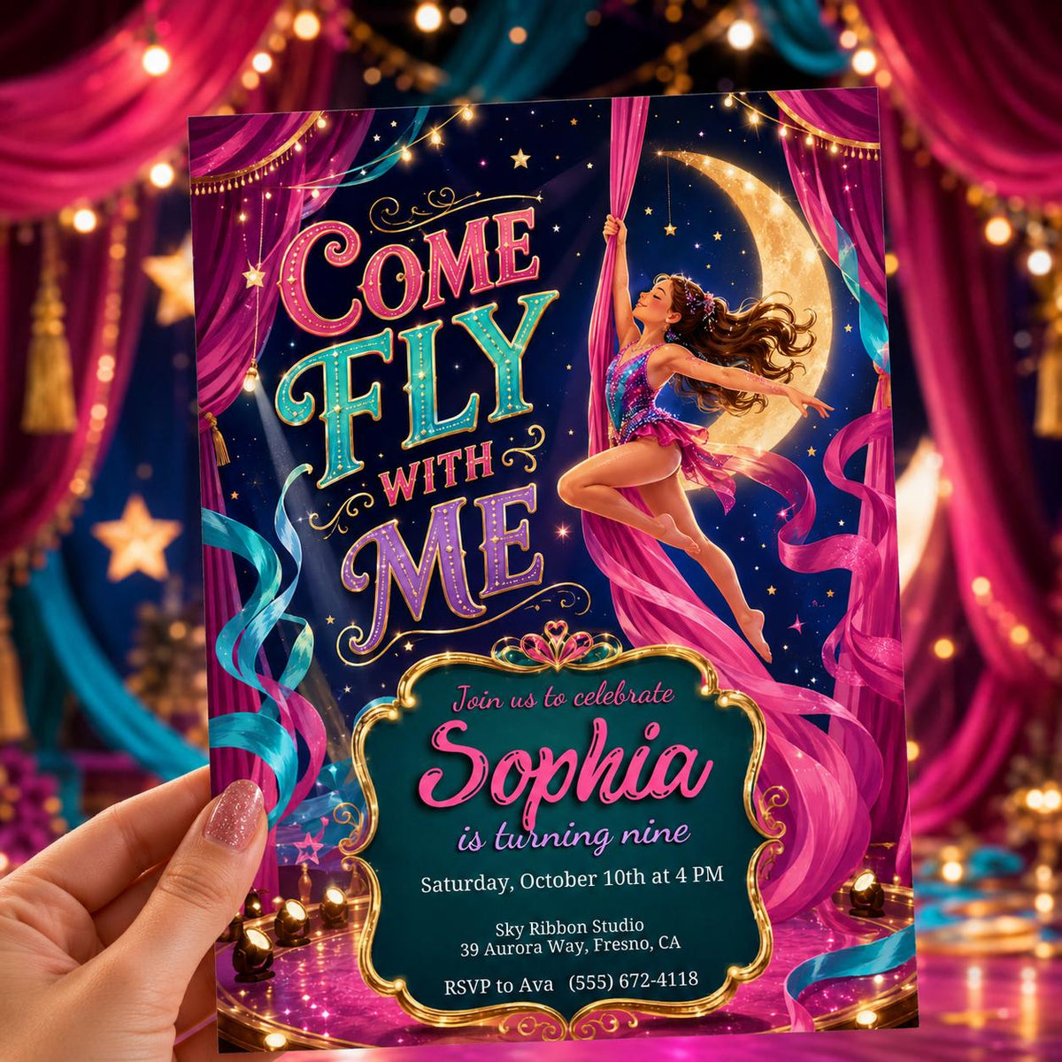Vintage Carnival Birthday Invitation — digital invitation, instant download