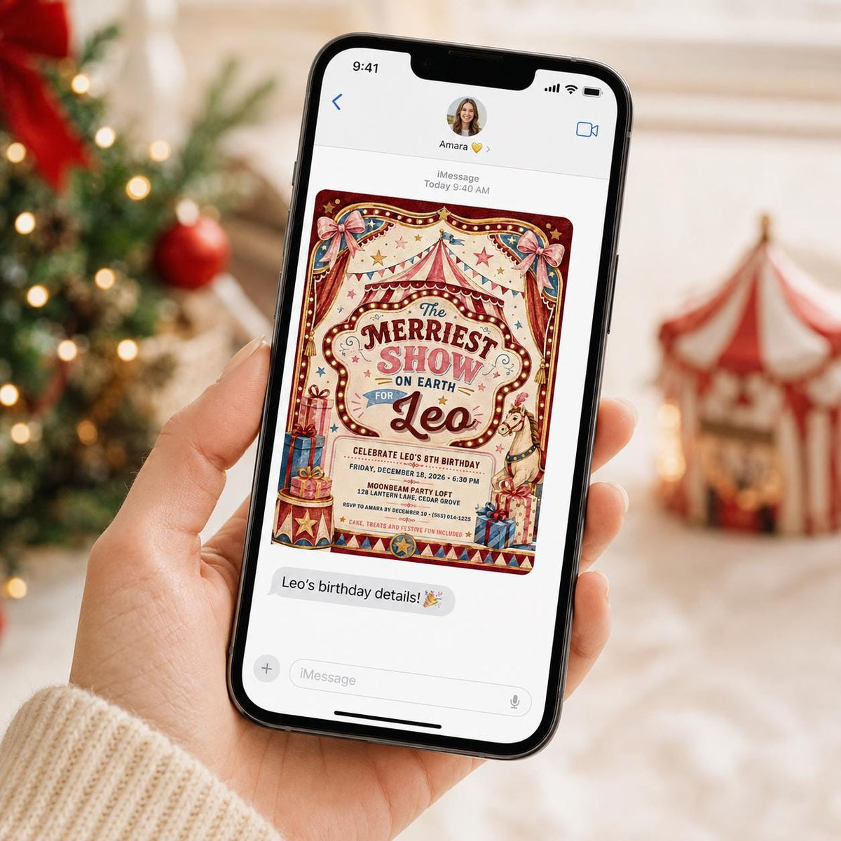 Vintage Circus Birthday Invitation — carnival design