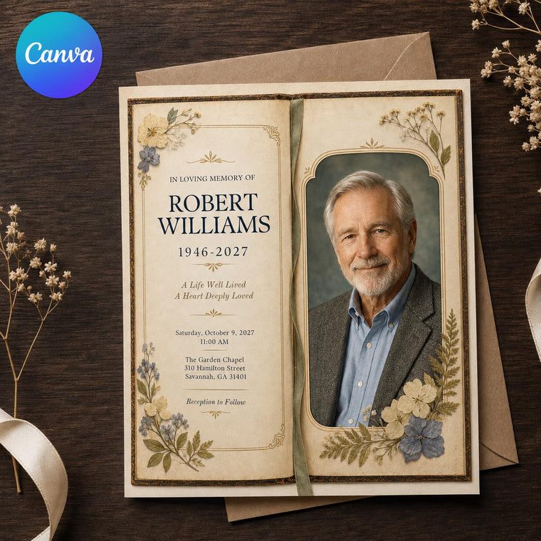 Vintage Elegant Celebration of Life Invitation