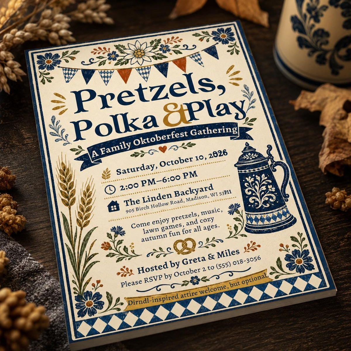 Vintage Oktoberfest Invitation — beer design