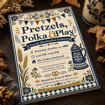 Vintage Oktoberfest Invitation — beer design