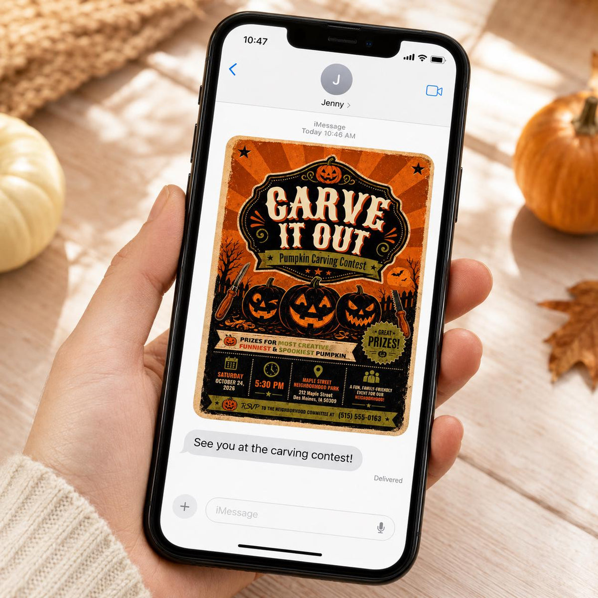 Vintage Pumpkin Carving Contest Flyer — invitation you personalize in Canva