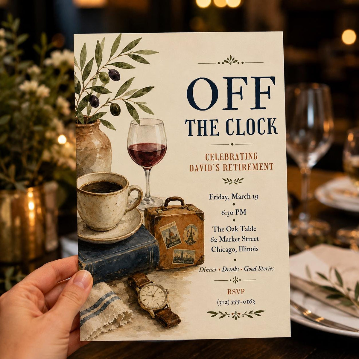 Vintage Retirement Party Invitation — invitation you personalize in Canva