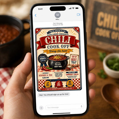 Vintage Rustic Chili Cook Off Invitation — invitation you personalize in Canva