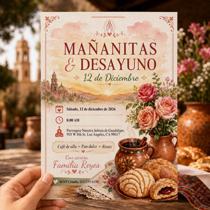 Virgen de Guadalupe Invitation — print-ready our lady of guadalupe design from VoltBy