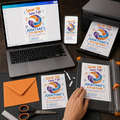 Volleyball Birthday Invitation — sports design