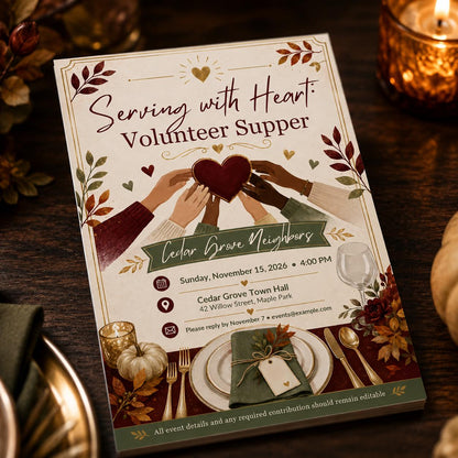 Volunteer Appreciation Dinner Invitation — dinner party stationery by VoltBy