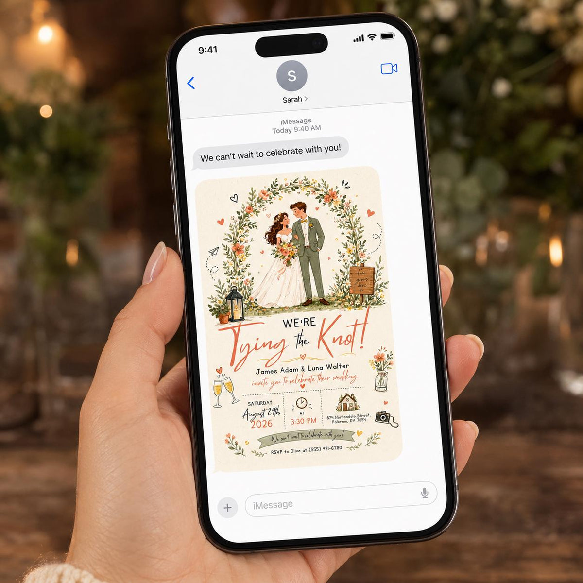 Watercolor Rustic Wedding Invitation — print-ready wedding design from VoltBy