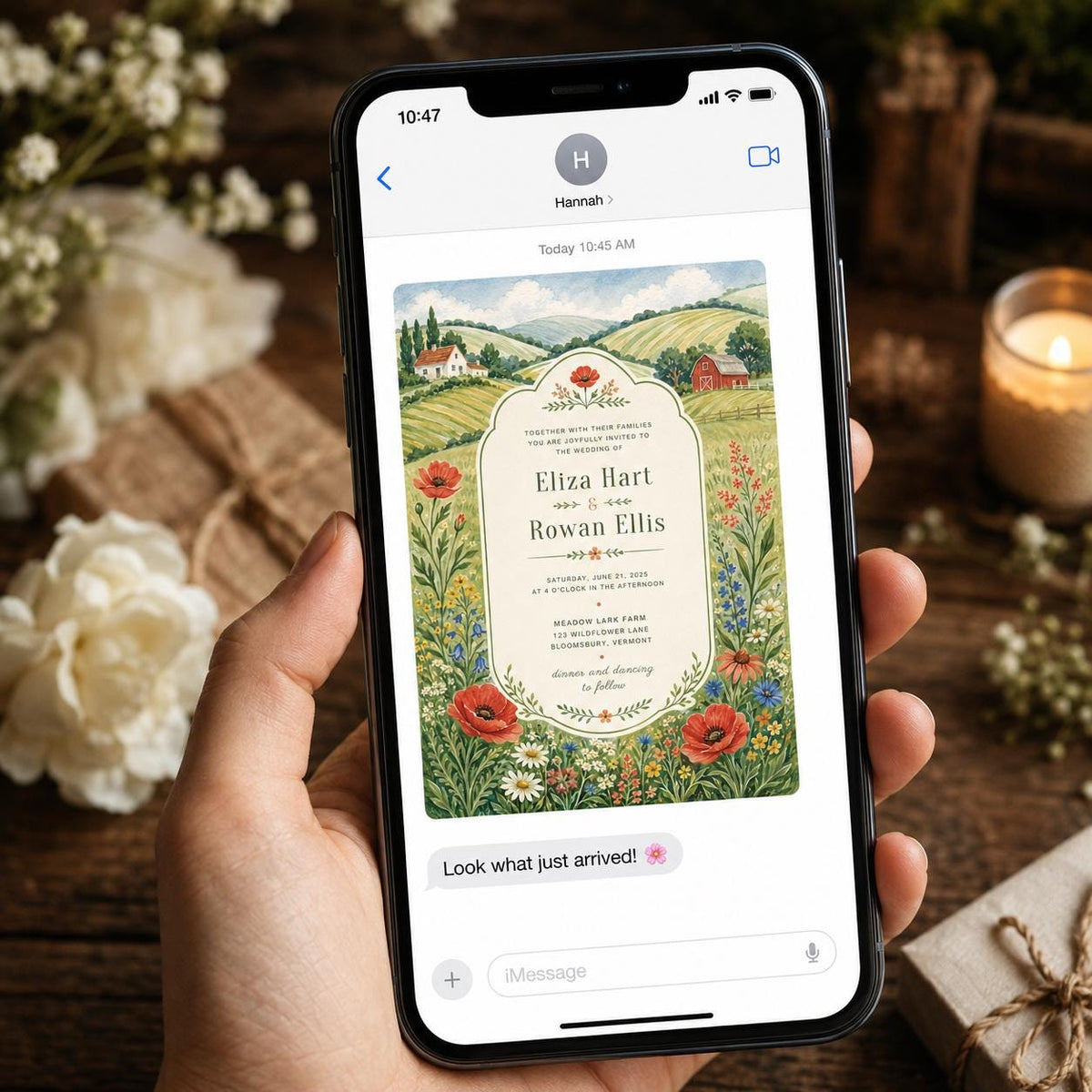 Watercolor Rustic Wildflower Wedding Invitation — farm and garden design