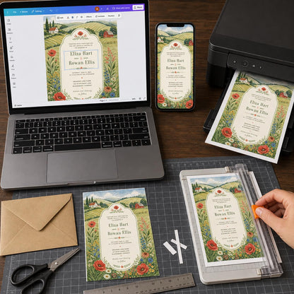 Watercolor Rustic Wildflower Wedding Invitation — botanical wedding design