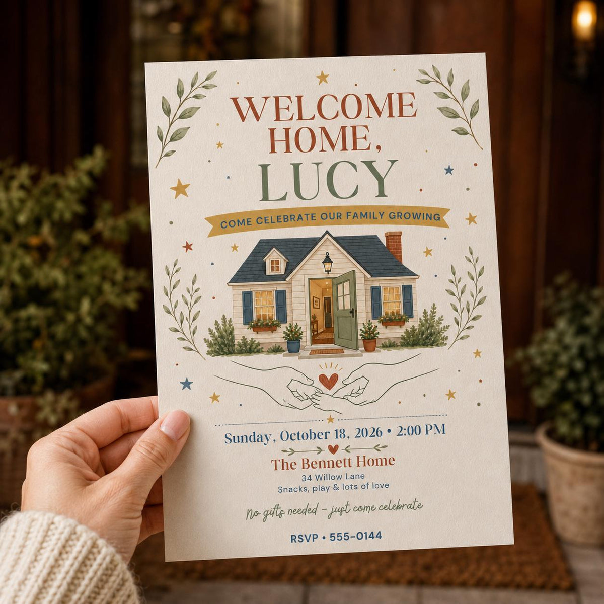 Welcome Home Party Invitation — print-ready welcome home design from VoltBy