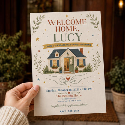 Welcome Home Party Invitation — print-ready welcome home design from VoltBy