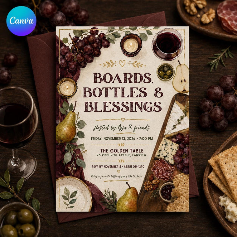 Wine Charcuterie Party Invitation