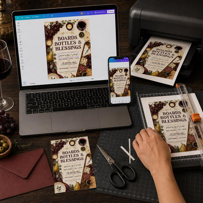 Wine Charcuterie Party Invitation — digital invitation, instant download